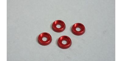 Rondelles incurvees 3mm. (4) Rouge
