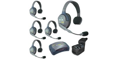 UltraLITE 5 person system w/ 5 Single Headsets, batt., charger