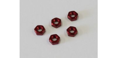 Ecrous Alu Rouge M3x2.4mm (5) Kyosho