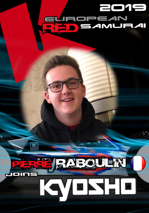 Kyosho Europe would like to welcome Pierre Raboulin to the team. Pierre will be running the MP10, RB7 and ZX7.